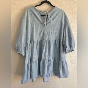 Zara denim baby doll style large dress